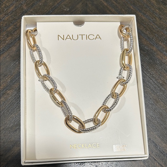 Nautica Two-Tone Gold and Silver Necklace 16-18 inch 💗3/$55💗 - Picture 1 of 4